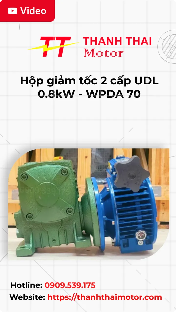 Thumb Video review hộp giảm tốc 2 cấp UDL 0.8kW - WPDA 70