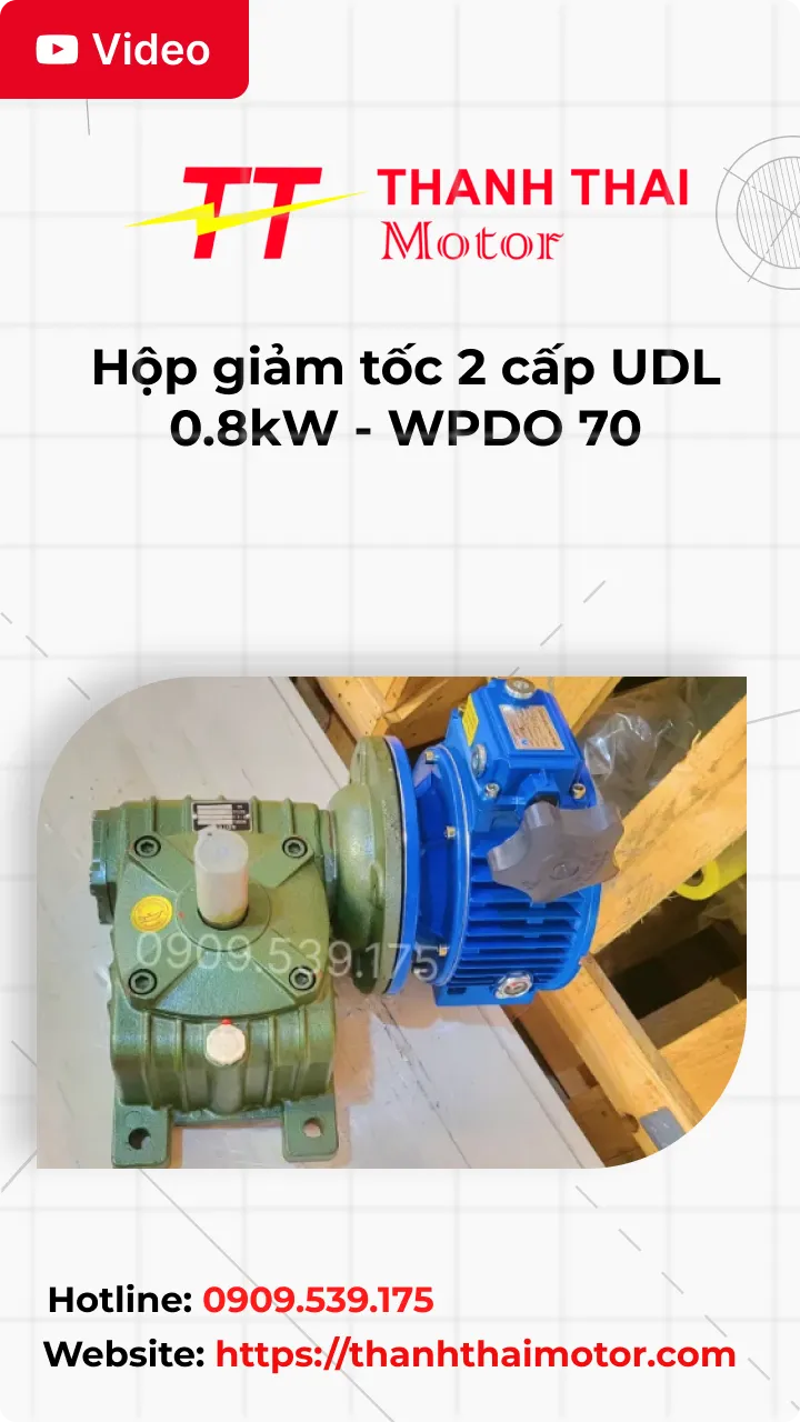 Thumb Video review hộp giảm tốc 2 cấp UDL 0.8kW - WPDO 70