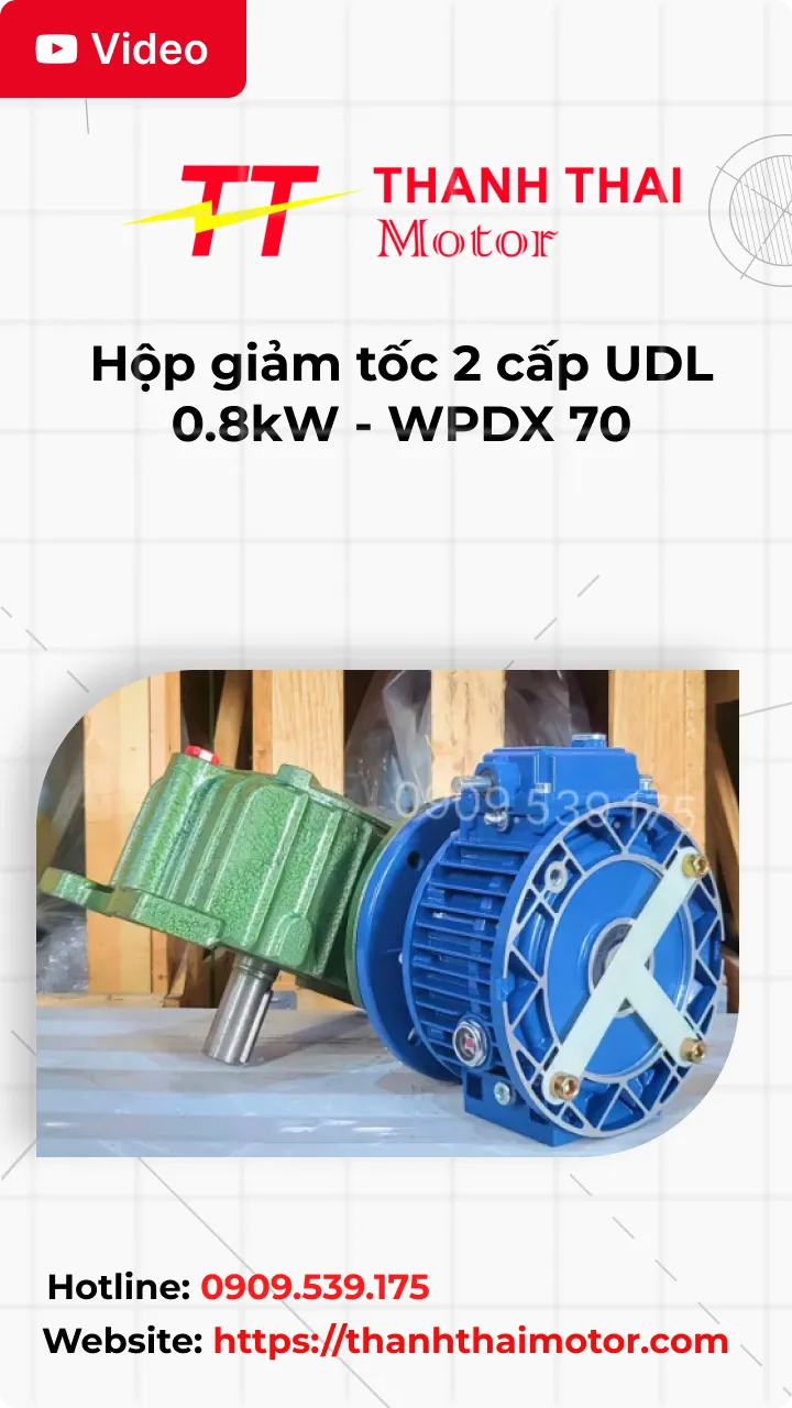 Thumb Video review hộp giảm tốc 2 cấp UDL 0.8kW - WPDX 70