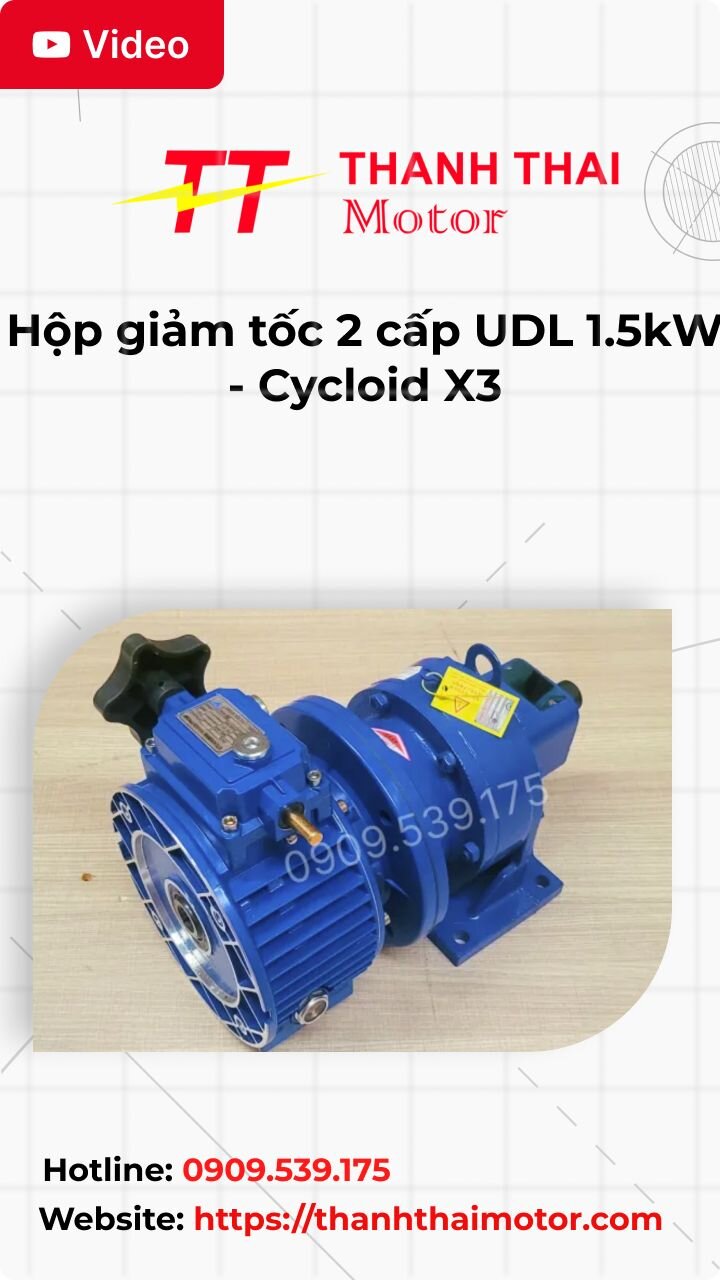 Thumb Video review hộp giảm tốc 2 cấp UDL 1.5kW - Cycloid X3