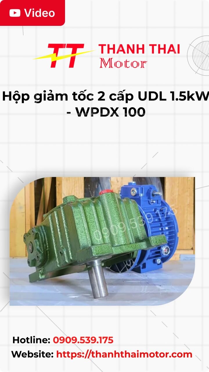 Thumb Video review hộp giảm tốc 2 cấp UDL 1.5kW - WPDX 100