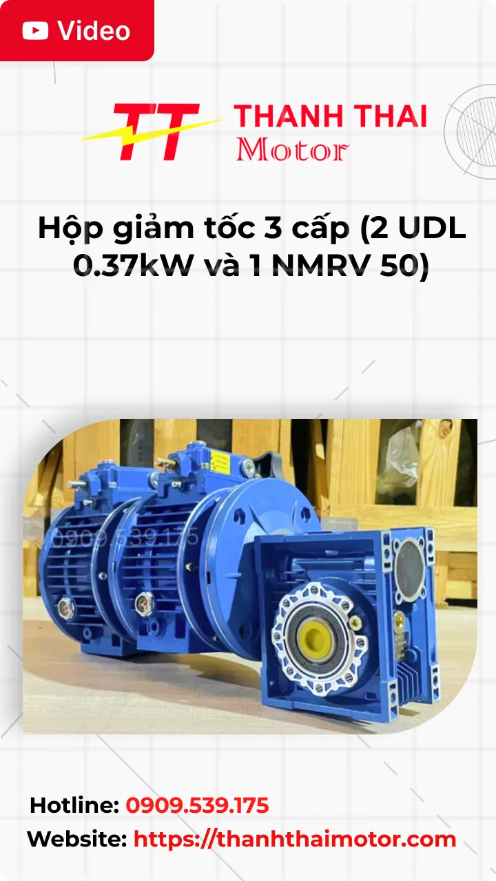 Thumb Video review hộp giảm tốc 3 cấp (2 UDL 0.37kW và 1 NMRV 50)