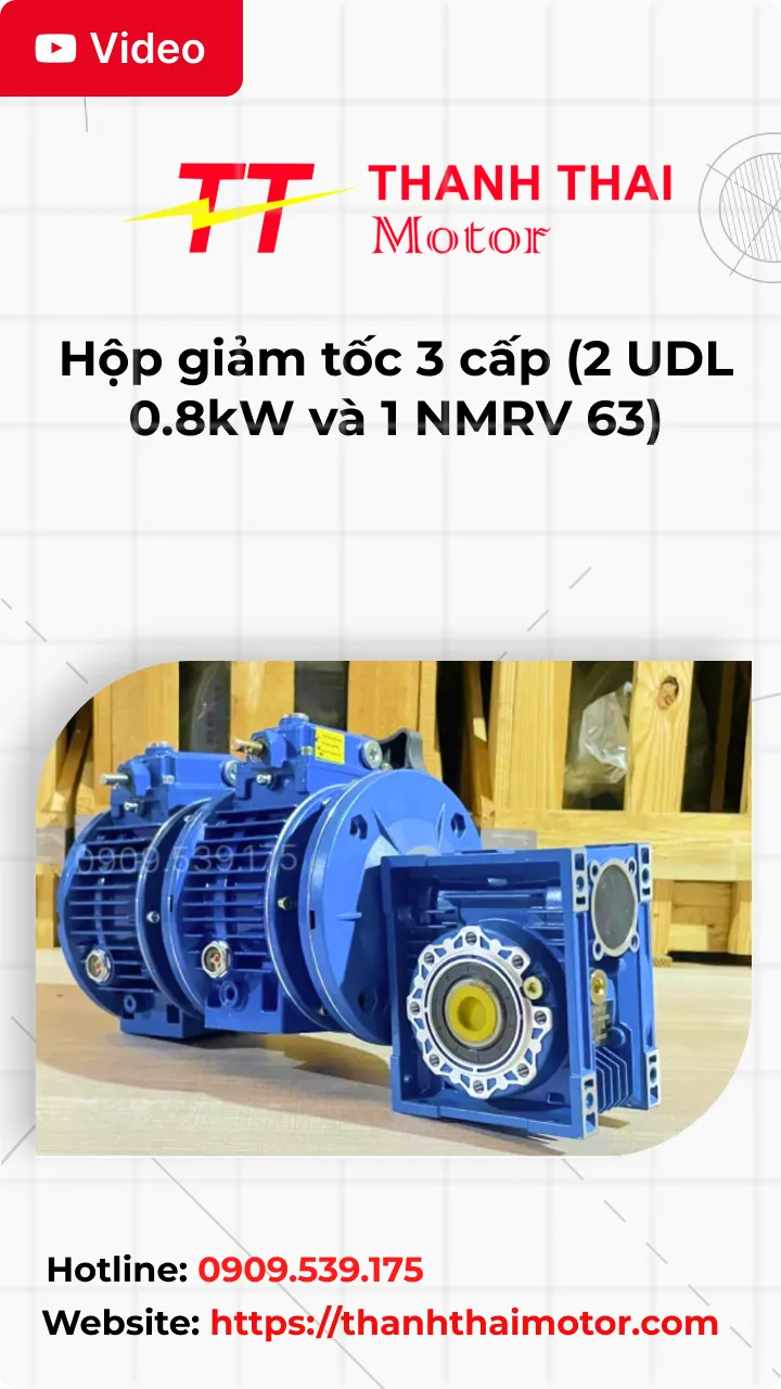 Thumb Video review hộp giảm tốc 3 cấp (2 UDL 0.8kW và 1 NMRV 63)