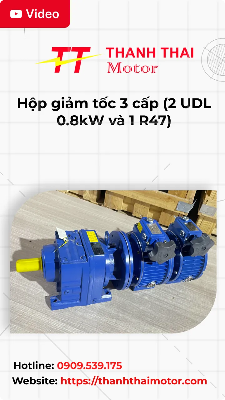Thumb Video review hộp giảm tốc 3 cấp (2 UDL 0.8kW và 1 R47)
