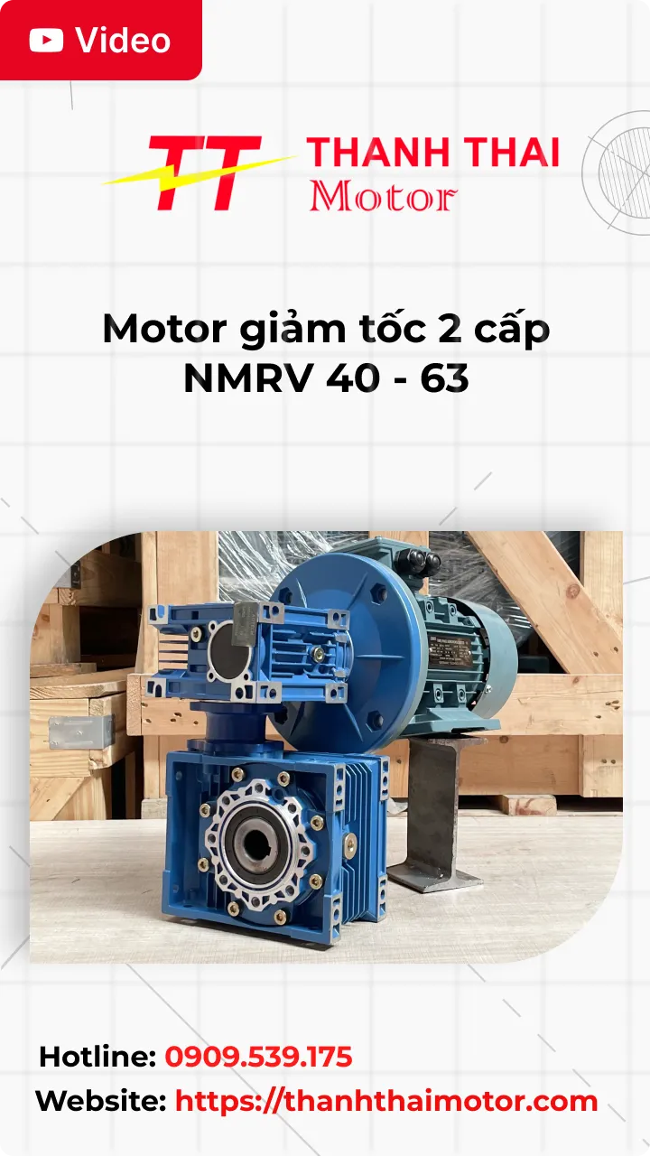 Thumb video review motor giảm tốc 2 cấp NMRV 40 - 63