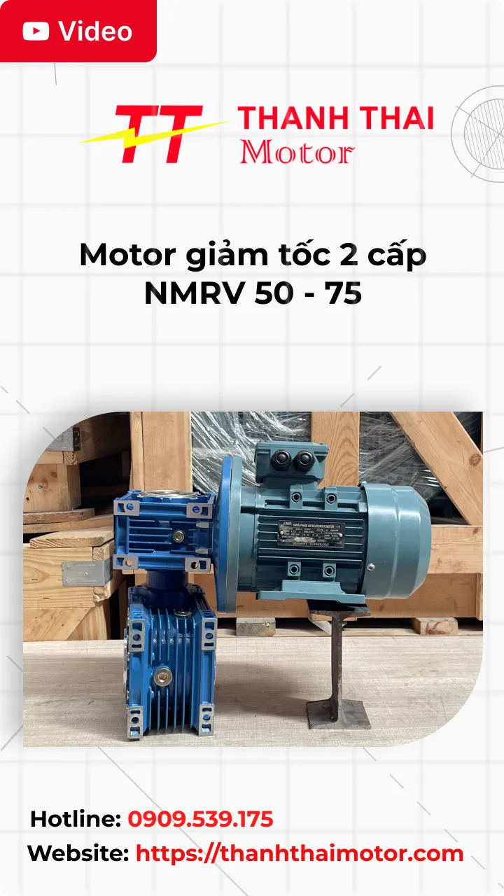 Thumb video review motor giảm tốc 2 cấp NMRV 50 - 75