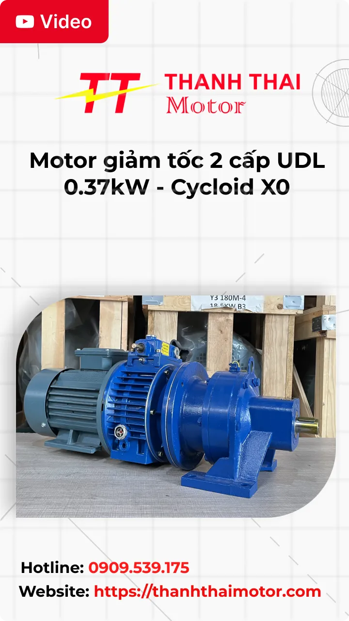 Thumb Video review motor giảm tốc 2 cấp UDL 0.37kW - Cycloid X0