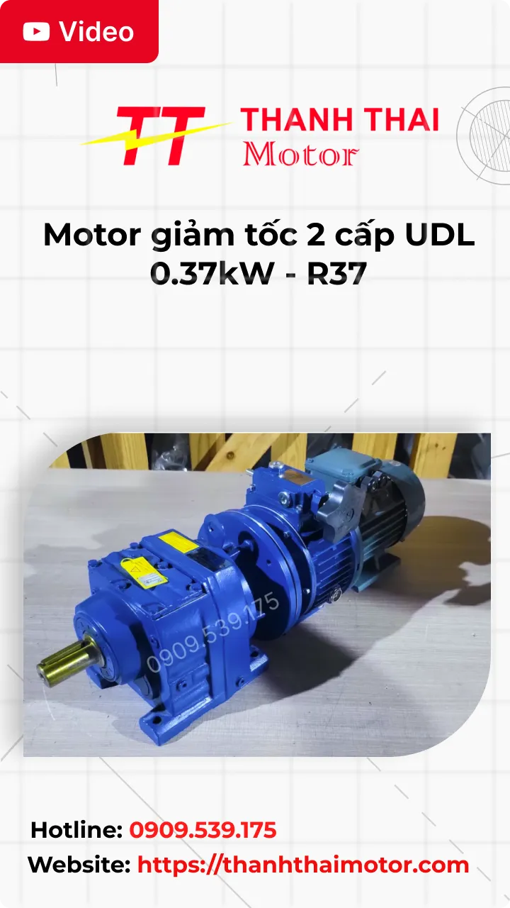 Thumb Video review motor giảm tốc 2 cấp UDL 0.37kW - R37