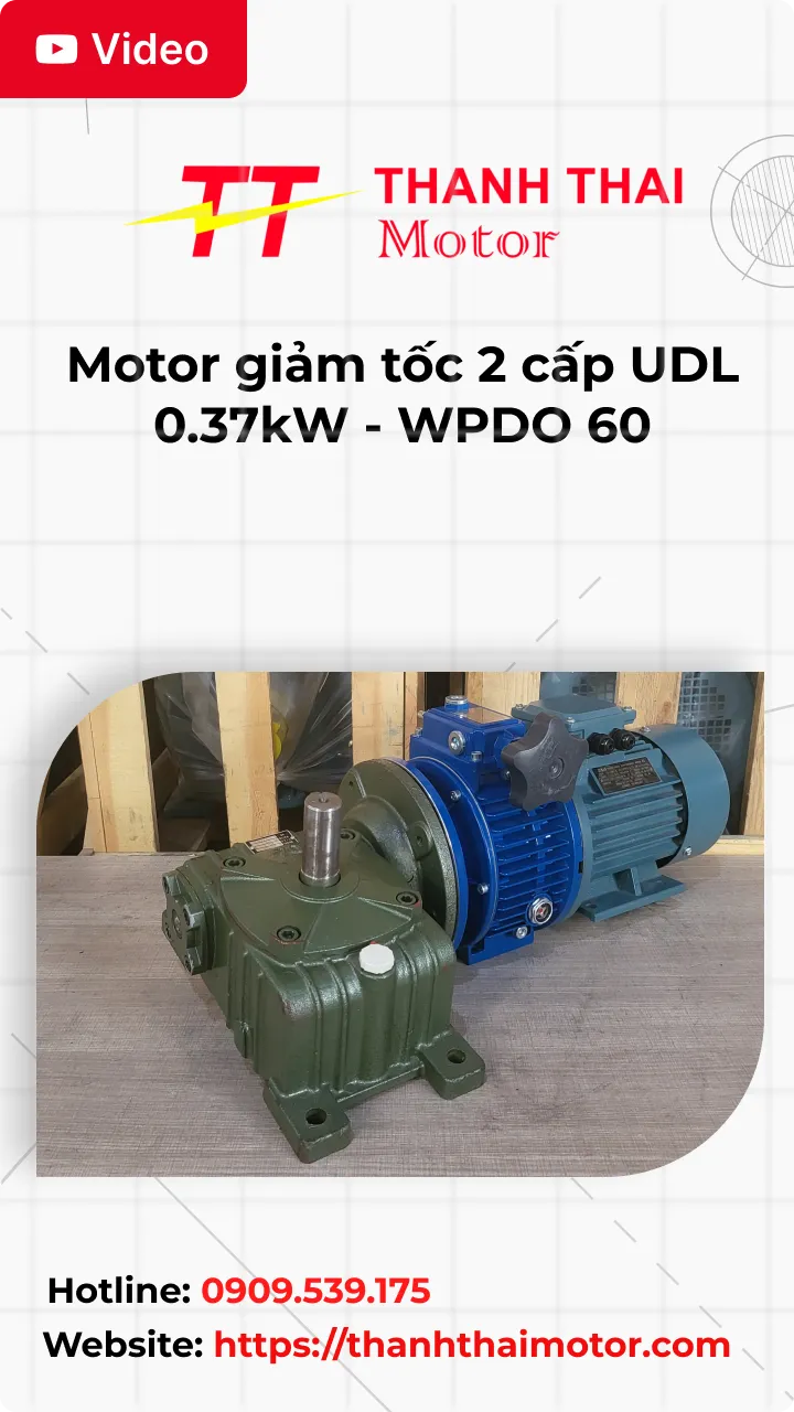 Thumb Video review motor giảm tốc 2 cấp UDL 0.37kW - WPDO 60
