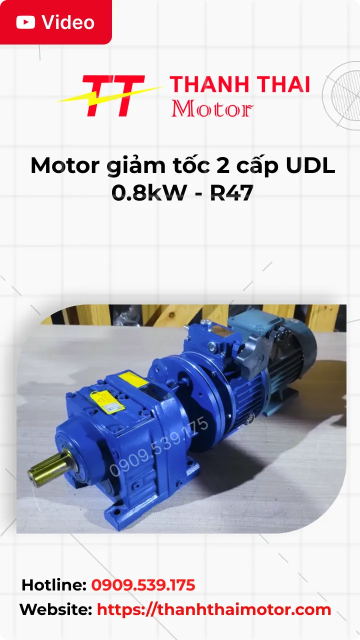 Thumb Video review motor giảm tốc 2 cấp UDL 0.8kW - R47