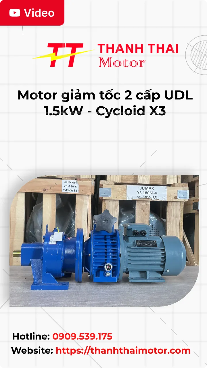 Thumb Video review motor giảm tốc 2 cấp UDL 1.5kW - Cycloid X3