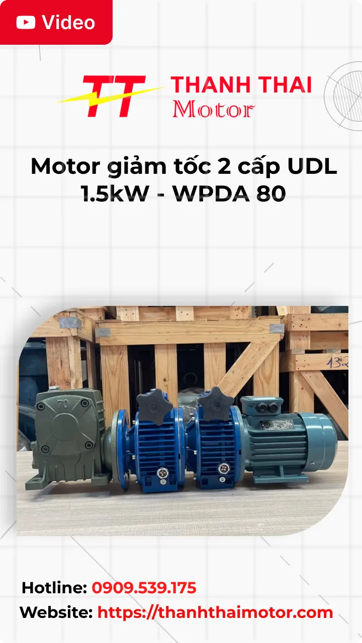 Thumb Video review motor giảm tốc 2 cấp UDL 1.5kW - WPDA 80