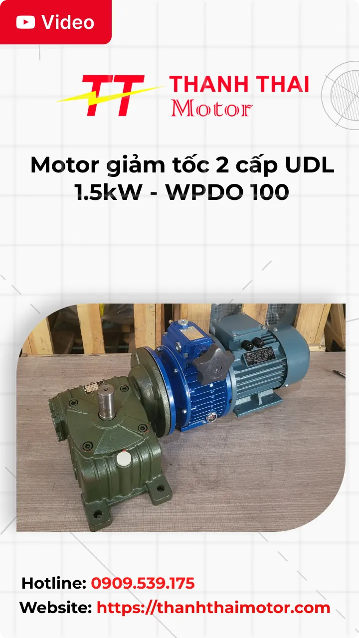 Thumb Video review motor giảm tốc 2 cấp UDL 1.5kW - WPDO 100