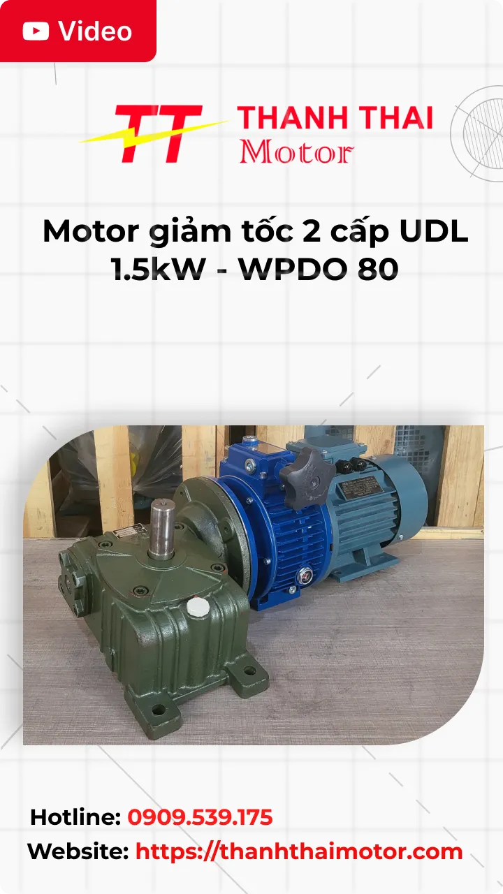 Thumb Video review motor giảm tốc 2 cấp UDL 1.5kW - WPDO 80