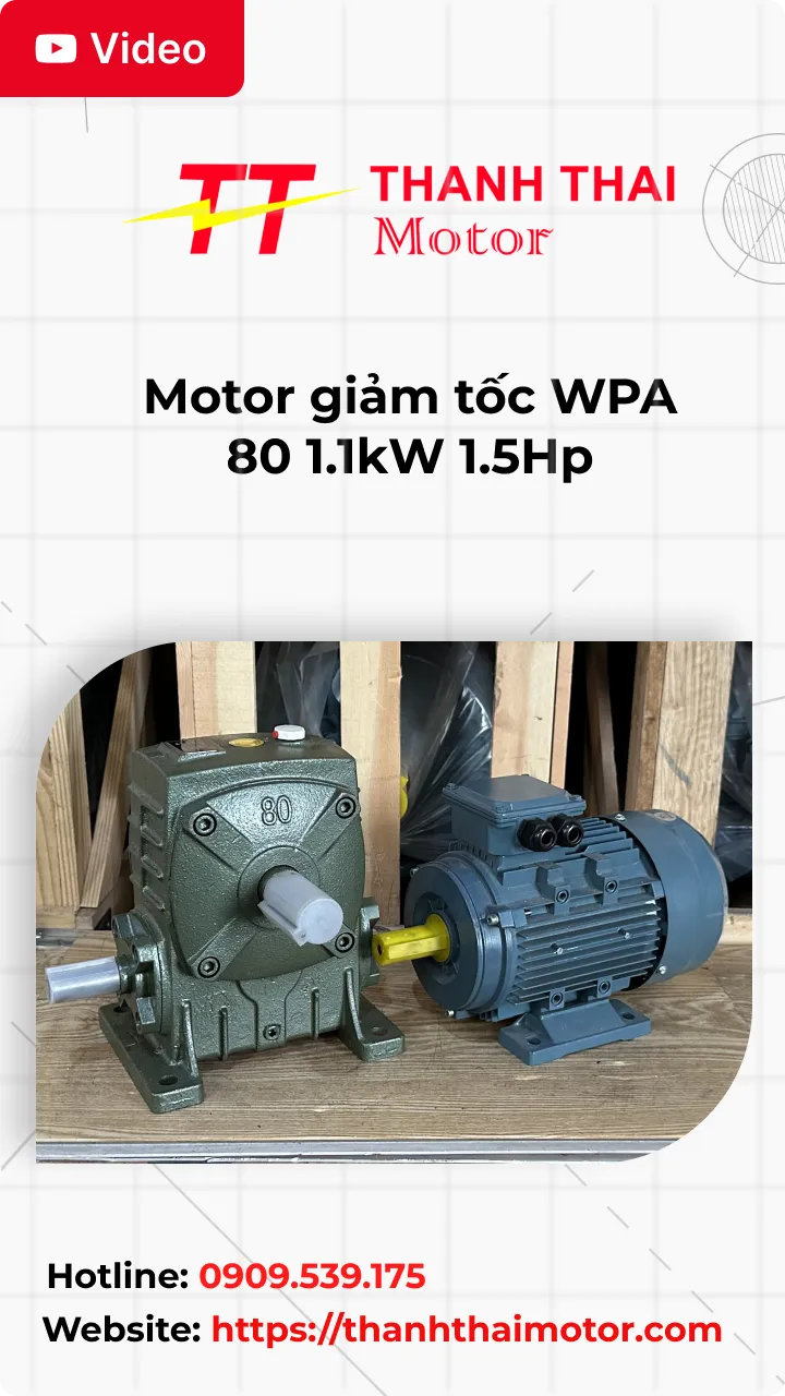 thumb video review motor giảm tốc WPA 80 1.1kW 1.5Hp