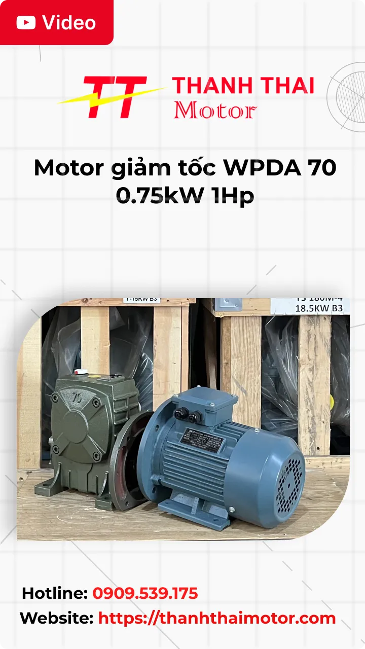 Thumb Video review motor giảm tốc WPDA 70 0.75kW 1Hp