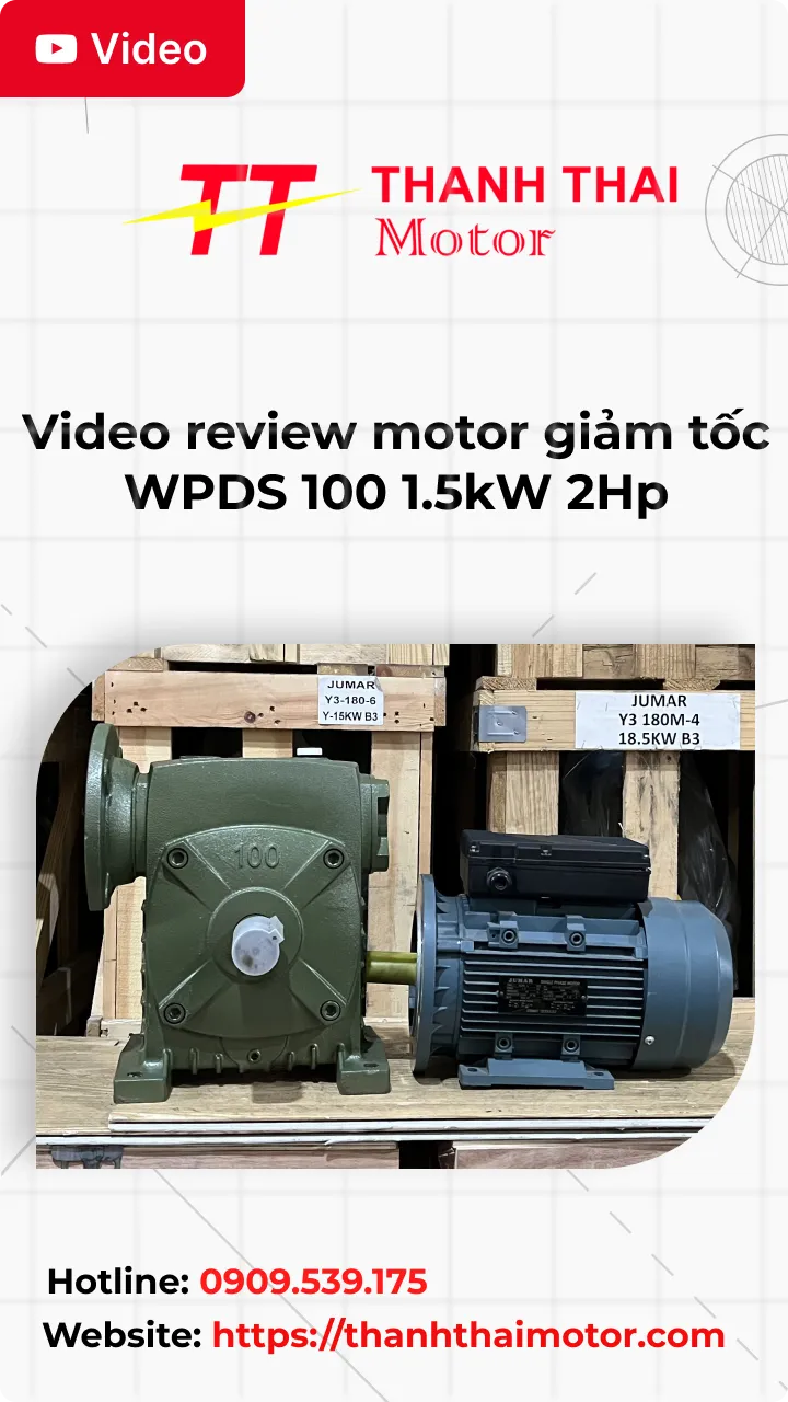 Thumb Video review motor giảm tốc WPDS 100 1.5kW 2Hp