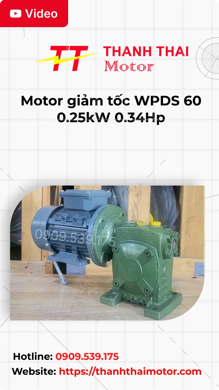 Thumb Video review motor giảm tốc WPDS 60 0.25kW 0.34Hp