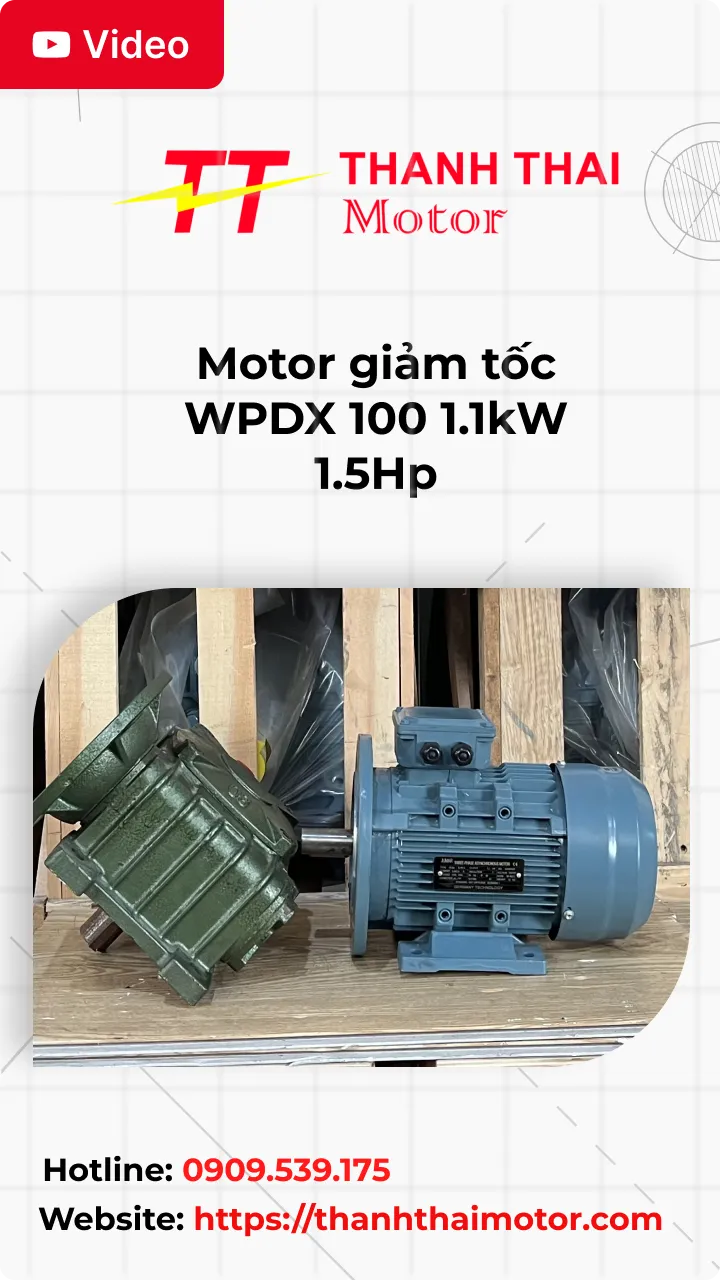 thumb video review motor giảm tốc WPDX 70 0.75kW 1Hp