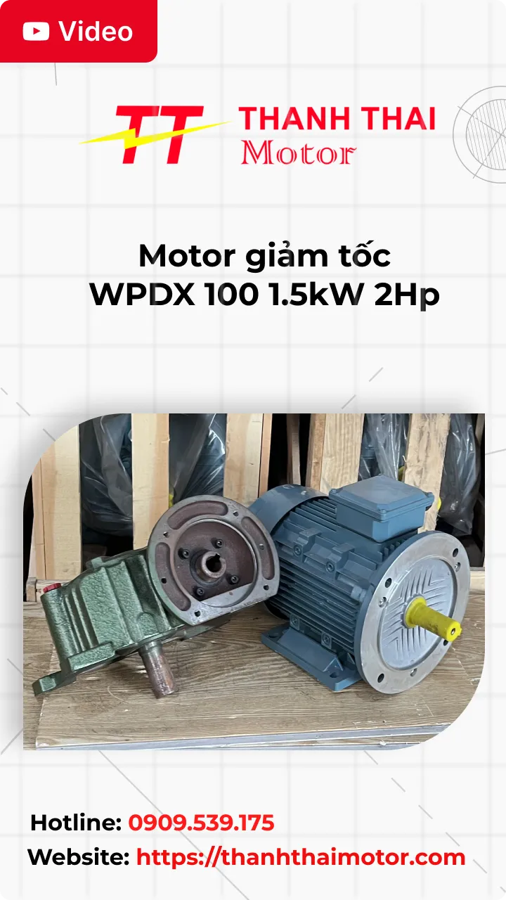 thumb videom review motor giảm tốc WPDX 100 1.5kW 2Hp