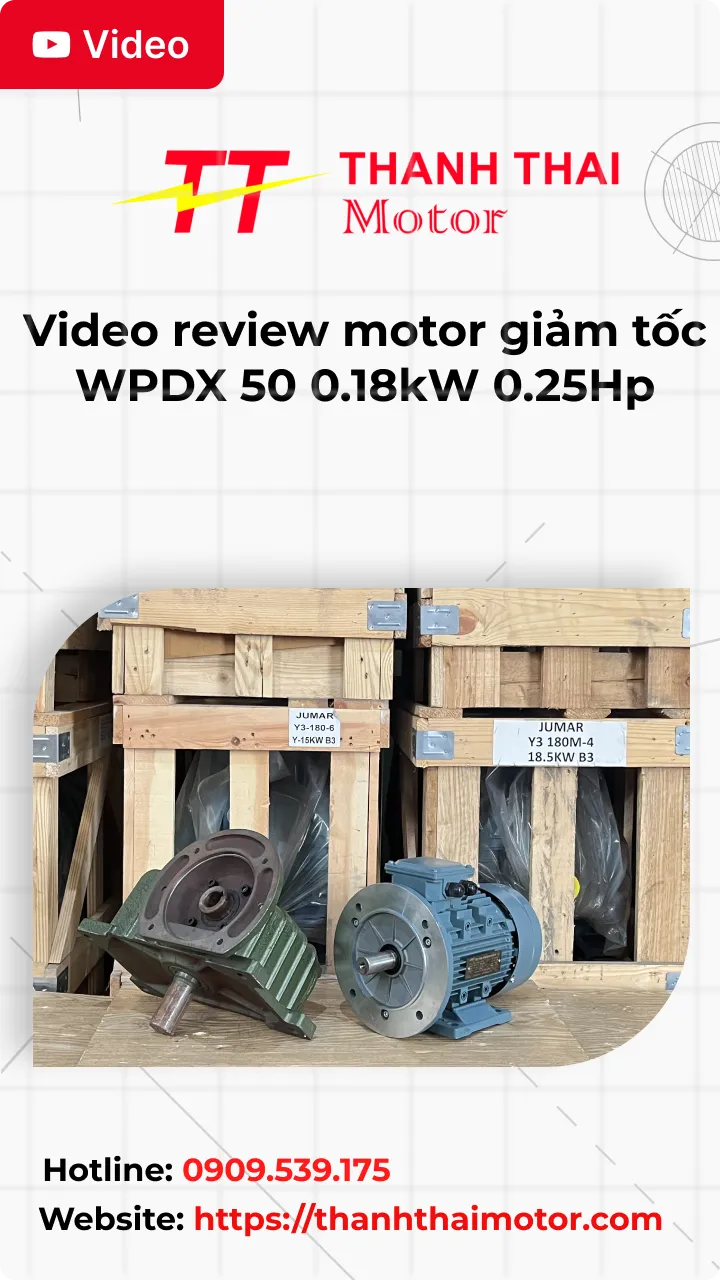 thumb video review motor giảm tốc WPDX 50 0.18kW 0.25Hp