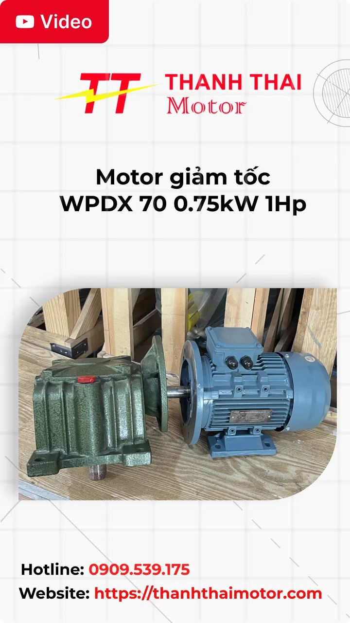 Thumb video review motor giảm tốc WPDX 70 0.75kW 1Hp
