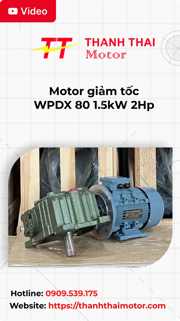 thumb video review motor giảm tốc WPDX 80 1.5kW 2Hp