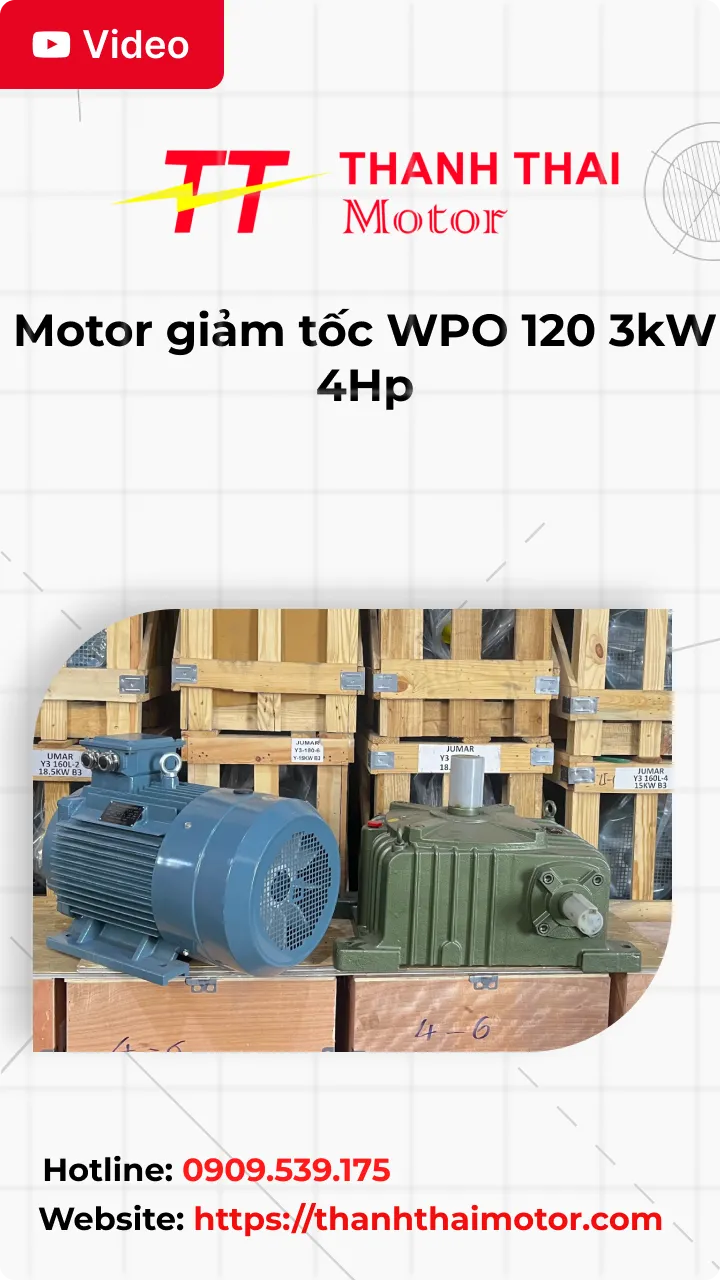Thumb Video review motor giảm tốc WPO 120 3kW 4Hp