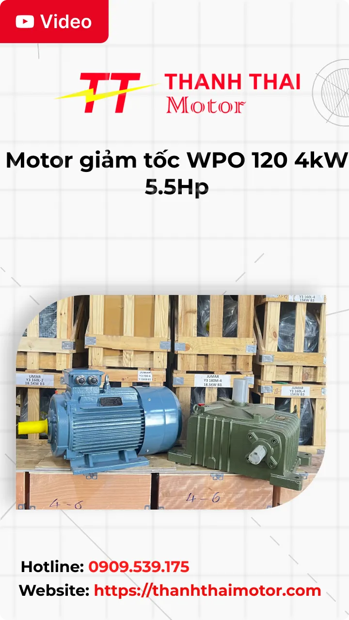 Thumb Video review motor giảm tốc WPO 120 4kW 5.5Hp