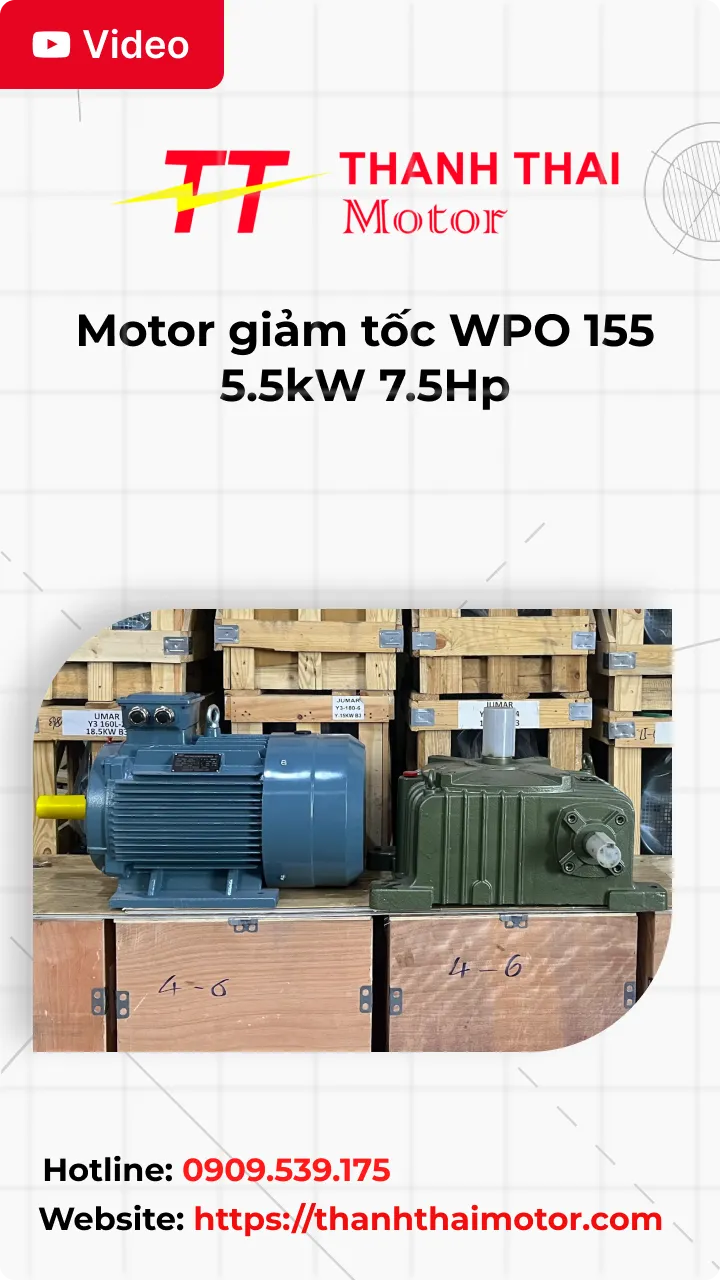 Thumb Video review motor giảm tốc WPO 155 5.5kW 7.5Hp