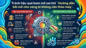 Tránh hậu quả bơm mỡ sai khi `Hướng dẫn bôi mỡ cho vòng bi không cần tháo máy`.