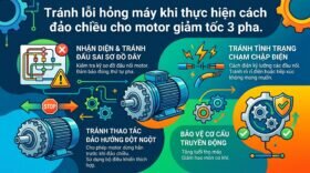 Tránh lỗi hỏng máy khi thực hiện cách đảo chiều cho motor giảm tốc 3 pha.