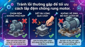 Tránh lỗi thường gặp để tối ưu cách lắp đệm chống rung motor.