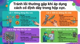 Tránh lỗi thường gặp khi áp dụng cách cố định dây trong hộp cực.