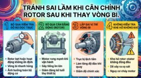 Tránh sai lầm khi cân chỉnh rotor sau khi thay vòng bi.