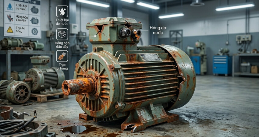 Các trường hợp lỗi phổ biến trên động cơ điện không được hỗ trợ bảo hành tại Thành Thái Motor