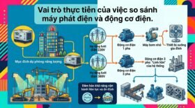 Vai trò thực tiễn của việc so sánh máy phát điện và động cơ điện.