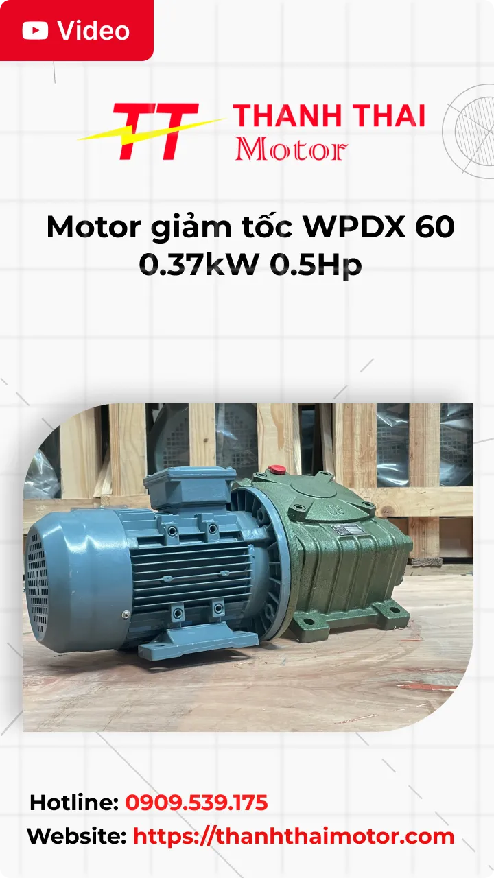 Video review motor giảm tốc WPDX 60 0.37kW 0.5Hp