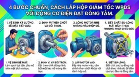 4 bước chuẩn, cách lắp hộp giảm tốc WPDS với động cơ điện đạt đồng tâm.