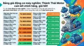 Bảng giá động cơ máy nghiền: Thành Thái Motor cam kết chính hãng, giá tốt!