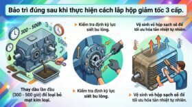 Bảo trì đúng sau khi thực hiện cách lắp hộp giảm tốc 3 cấp.
