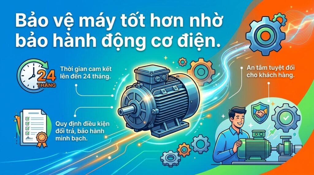 Bảo vệ máy tốt hơn nhờ bảo hành động cơ điện.