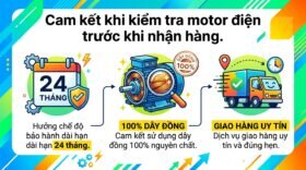 Cam kết khi kiểm tra motor điện trước khi nhận hàng.