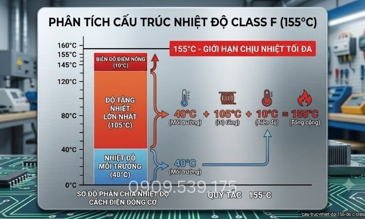 Thông số Class F trên nhãn motor điện