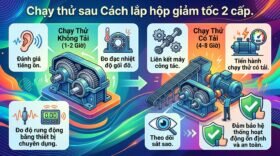 Chạy thử sau Cách lắp hộp giảm tốc 2 cấp.