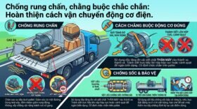 Chống rung chấn, chằng buộc chắc chắn: Hoàn thiện cách vận chuyển động cơ điện.