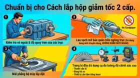 Chuẩn bị cho Cách lắp hộp giảm tốc 2 cấp.