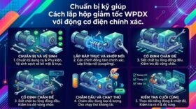 Chuẩn bị kỹ giúp Cách lắp hộp giảm tốc WPDX với động cơ điện chính xác.