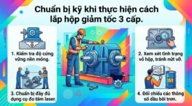 Chuẩn bị kỹ khi thực hiện cách lắp hộp giảm tốc 3 cấp.
