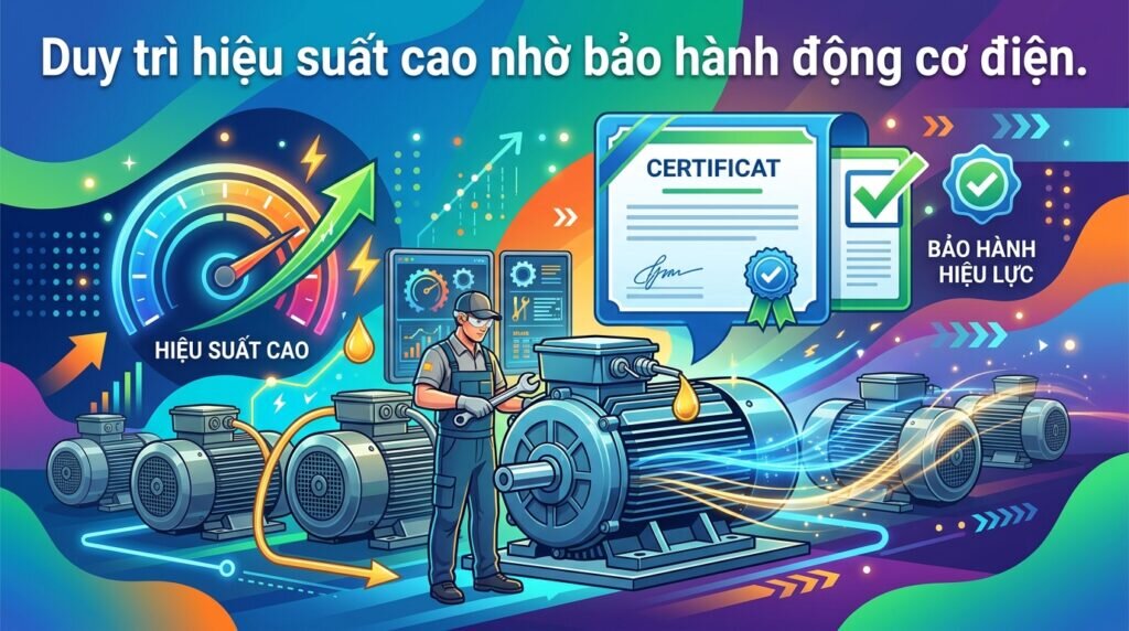 Duy trì hiệu suất cao nhờ bảo hành động cơ điện.
